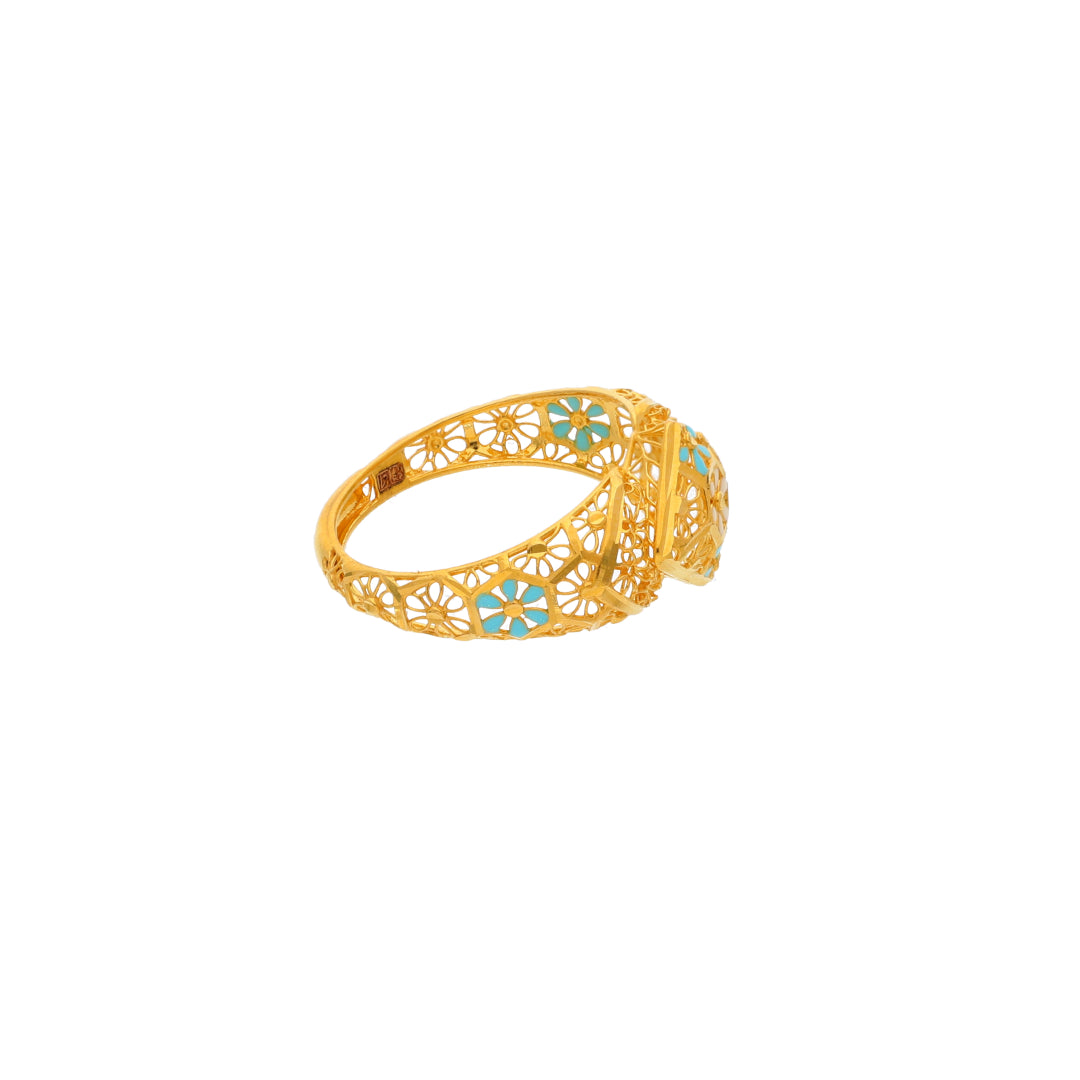 Gold Intricate Ring 21KT - FKJRN21KM10025