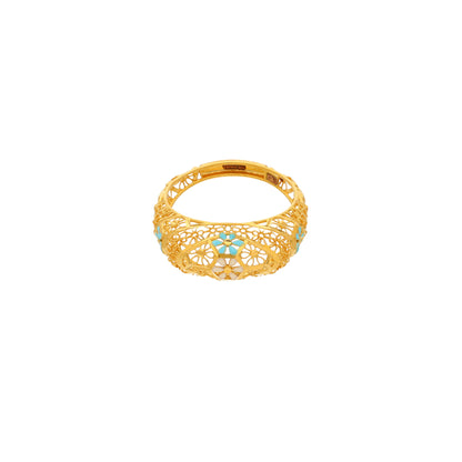 Gold Intricate Ring 21KT - FKJRN21KM10027