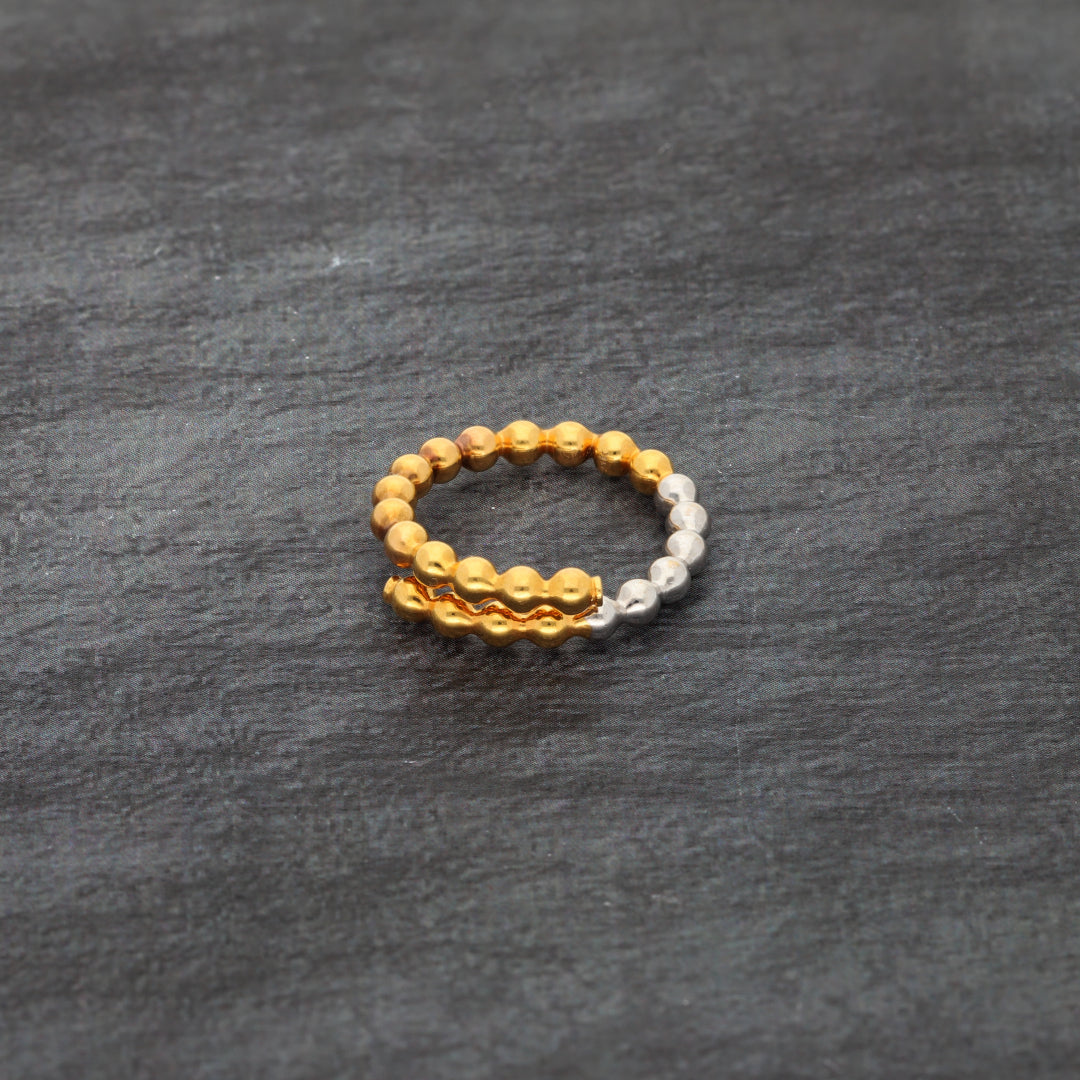 Gold Dual Tone Spiral Ring 21KT - FKJRN21KM10023