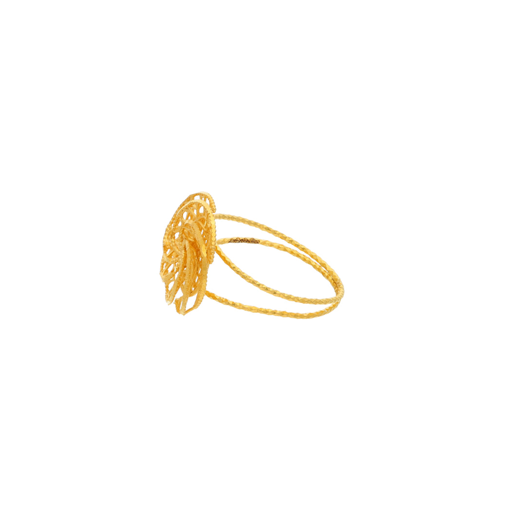 Gold Intricate Ring 21KT - FKJRN21KM10029