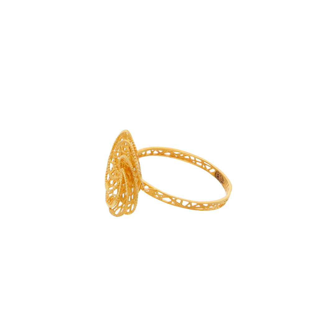 Gold Intricate Ring 21KT - FKJRN21KM10030