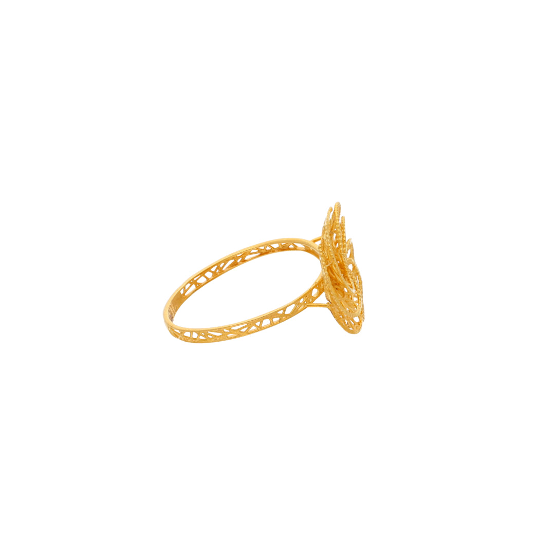 Gold Intricate Ring 21KT - FKJRN21KM10030