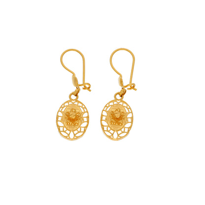 Gold Hanging Earrings 21KT - FKJERN21KM10035