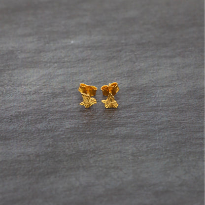 Gold Butterfly Shaped Earrings 21KT - FKJERN21KM10033