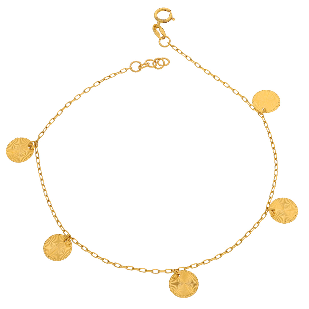 Gold Coin Shaped Bracelet 21KT - FKJBRL21KM10043