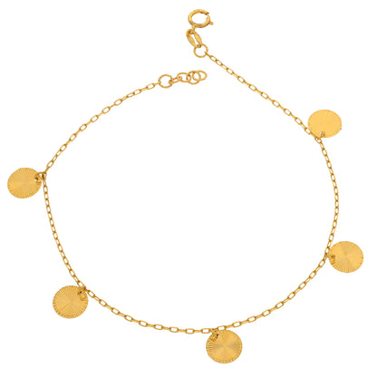 Gold Coin Shaped Bracelet 21KT - FKJBRL21KM10043