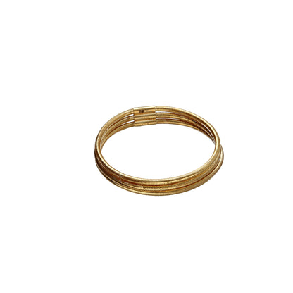 Gold Three Layer Bangle 21KT - FKJBNG21KM10121