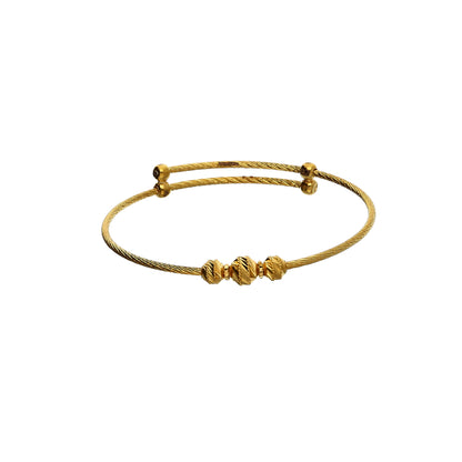 Gold Beaded Baby Bangle 21KT - FKJBNG21KM10120
