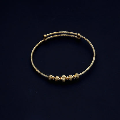 Gold Beaded Baby Bangle 21KT - FKJBNG21KM10132