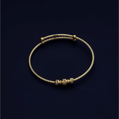 Gold Beaded Baby Bangle 21KT - FKJBNG21KM10127