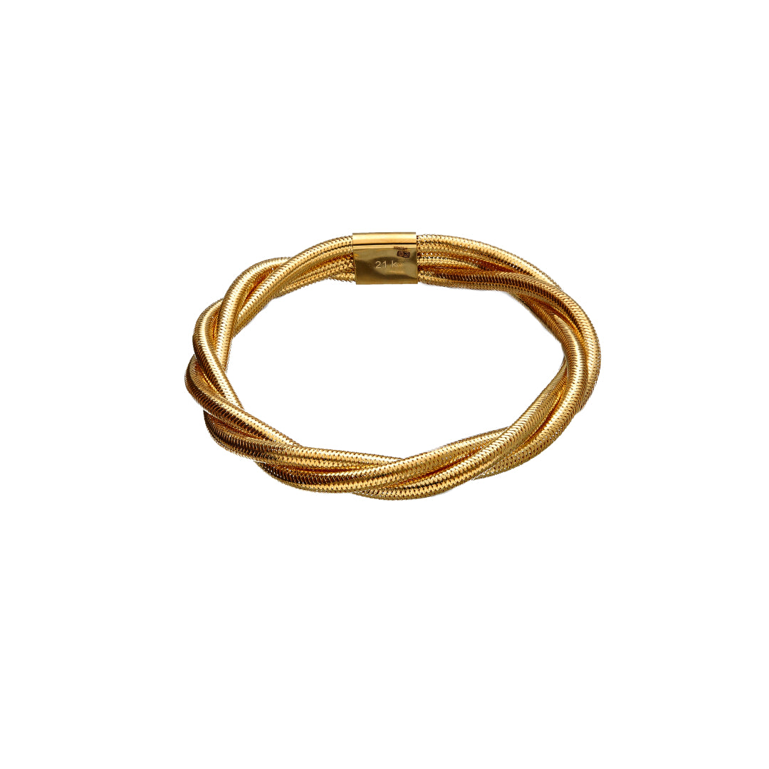 Gold Intertwined Baby Bangle 21KT - FKJBNG21KM10106