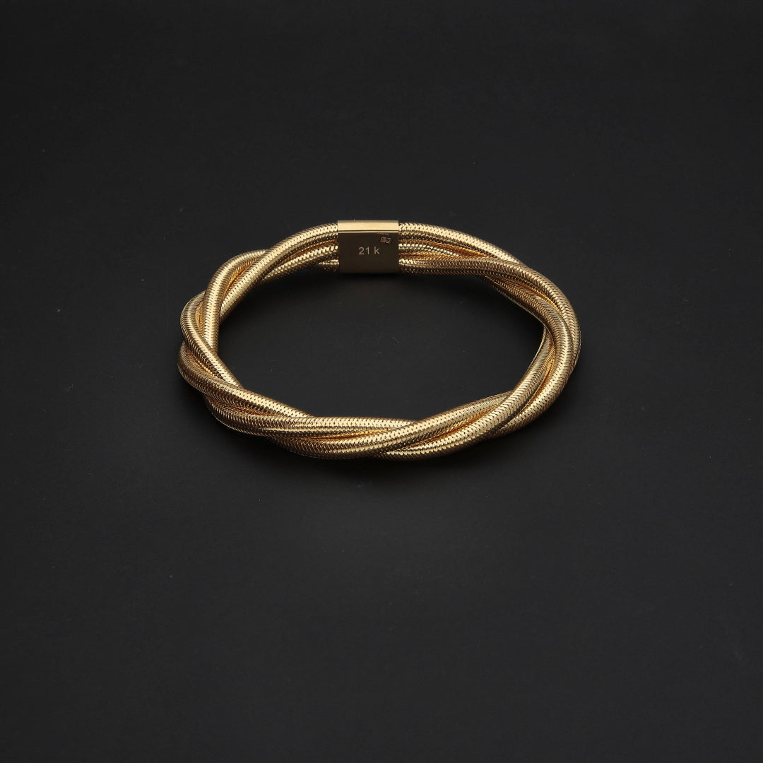 Gold Intertwined Baby Bangle 21KT - FKJBNG21KM10106