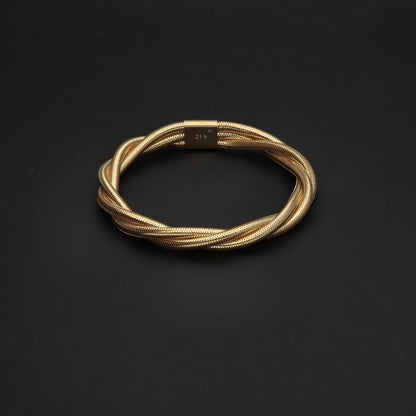 Gold Intertwined Baby Bangle 21KT - FKJBNG21KM10106