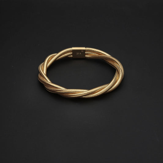 Gold Intertwined Baby Bangle 21KT - FKJBNG21KM10106