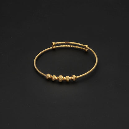 Gold Beaded Baby Bangle 21KT - FKJBNG21KM10132