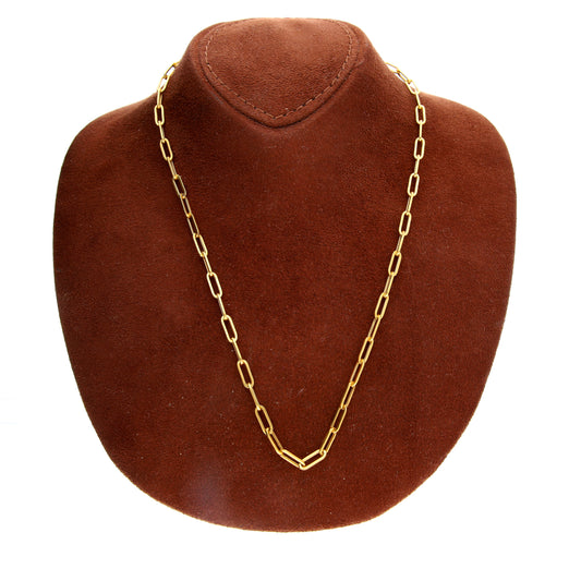 Gold Paperclip Link Chain 18KT - FKJCN18K10309