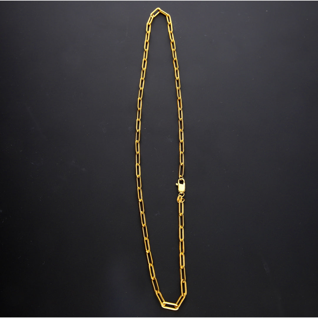 Gold Paperclip Link Chain 18KT - FKJCN18K10309