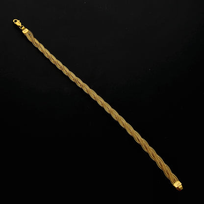 Gold Twisted Bracelet 21KT - FKJBRL21KM10250