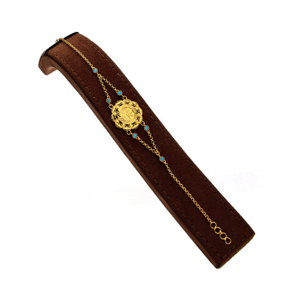 Gold Flower Shaped Lira Bracelet 21KT - FKJBRL21KM10251