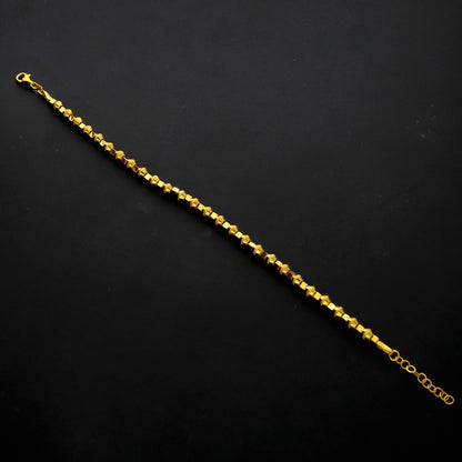 Gold Structured Beads Bracelet 21KT - FKJBRL21KM10247