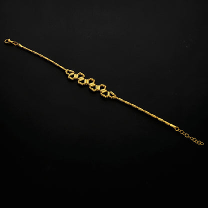 Gold Elongated Beads Bracelet 21KT - FKJBRL21KM10271