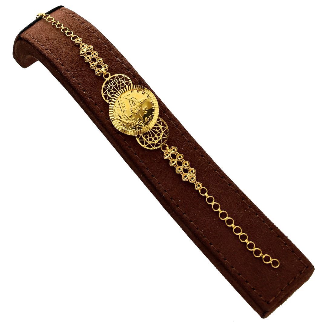 Gold Turkish Lira Strap Bracelet 21KT - FKJBRL21KM10266