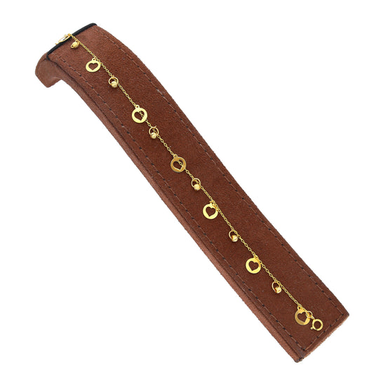 Gold Dangling Heart Charm Anklet 21KT - FKJANKL21KM10518