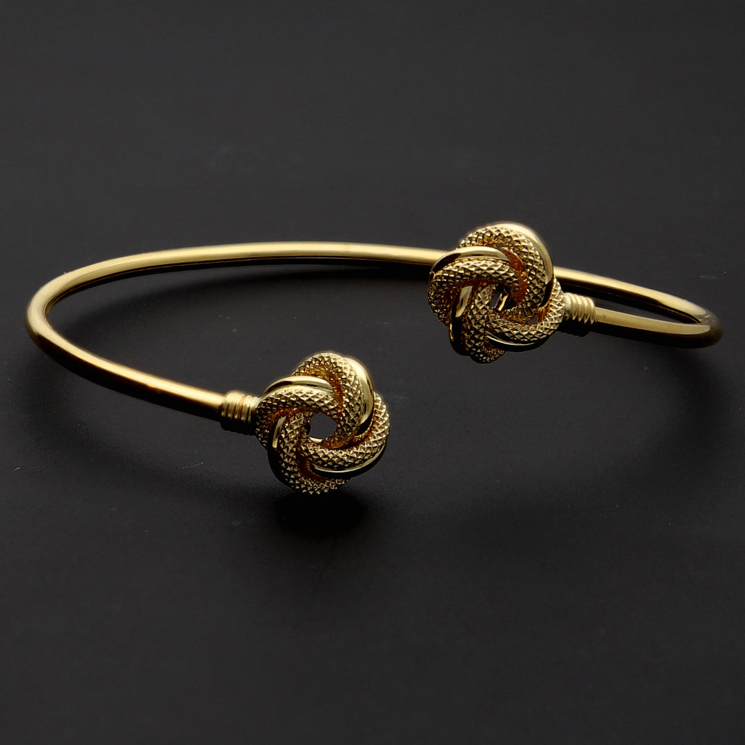 Gold Knot Cuff Bangle 18KT - FKJBNG18K10325