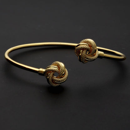 Gold Knot Cuff Bangle 18KT - FKJBNG18K10325