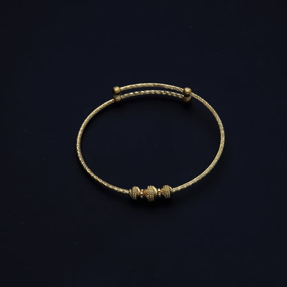 Gold Beaded Baby Bangle 21KT - FKJBNG21KM10133
