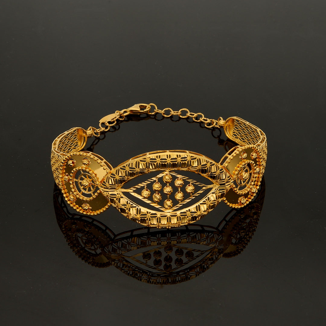 Gold Heritage Design Bangle 21KT - FKJBNG21KM11213