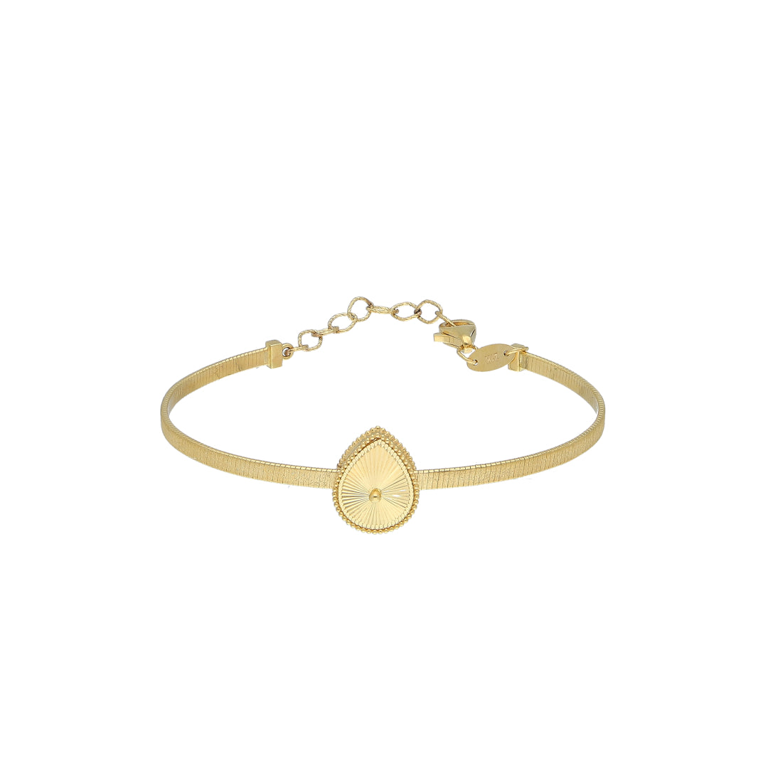 Gold Modern Drop Bangle 21KT - FKJBNG21KM11214