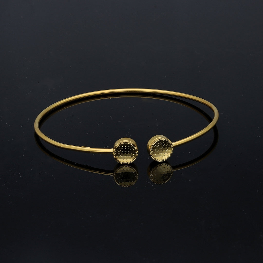 Gold Classic Cuff Bangle 21KT - FKJBNG21KM11216