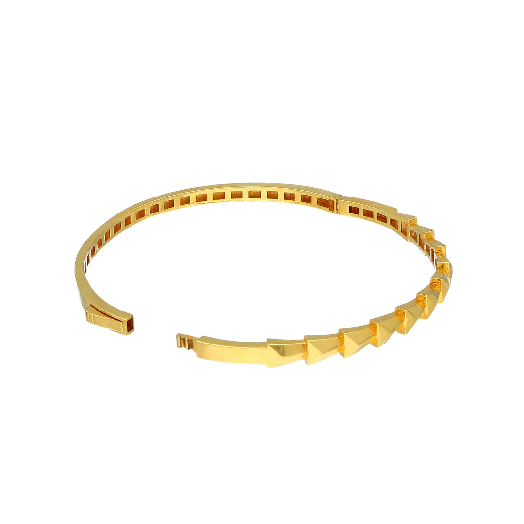 Gold Bold Edge Bangle 21KT - FKJBNG21KM11217