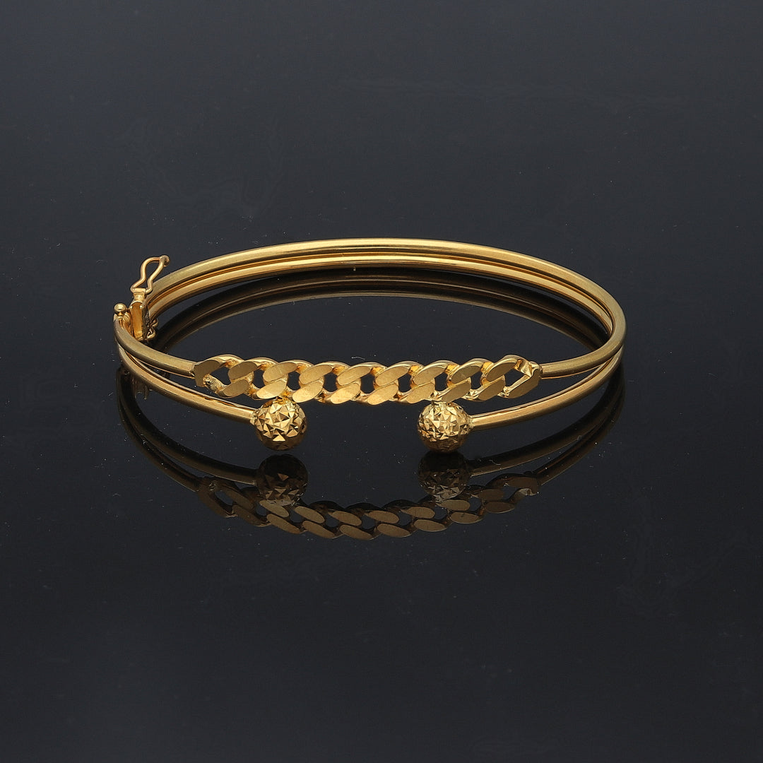 Gold Classic Linked Bangle 21KT - FKJBNG21KM11219