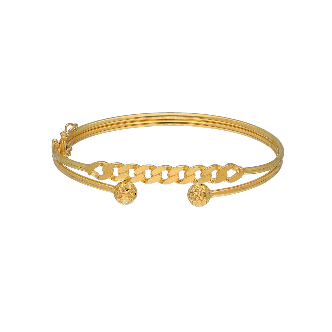 Gold Classic Linked Bangle 21KT - FKJBNG21KM11219