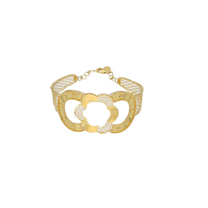 Gold Filigree Floral Bangle 21KT - FKJBNG21KM11305