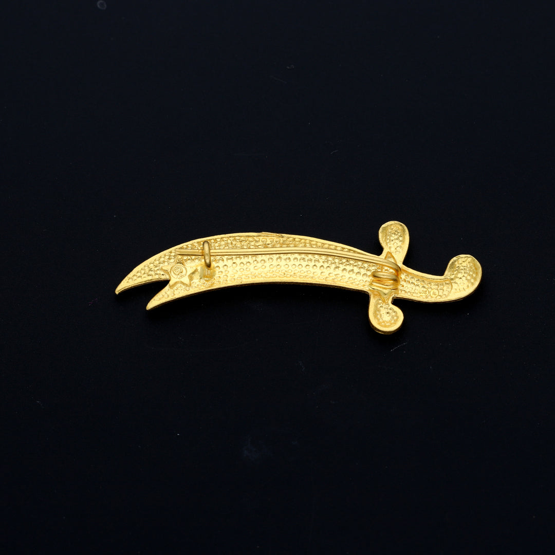 Gold Sword Motif Brooch 21KT - FKJBRCH21KM10409