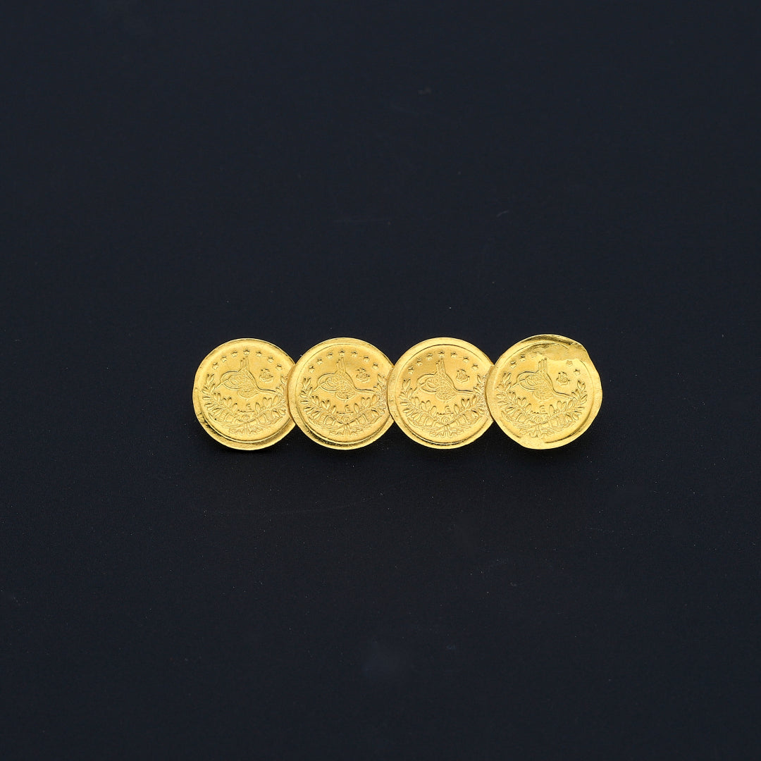 Gold Lira Coin Brooch 21KT - FKJBRCH21KM10410