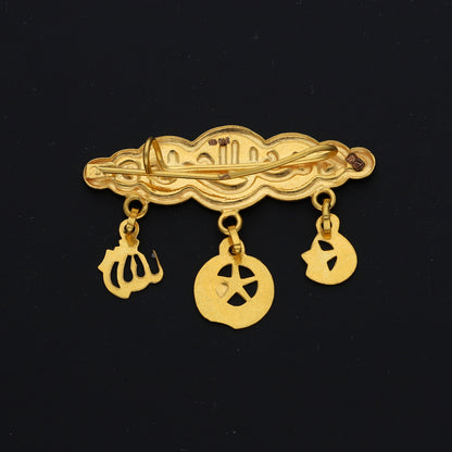 Gold Engraved Brooch 21KT - FKJBRCH21KM10412