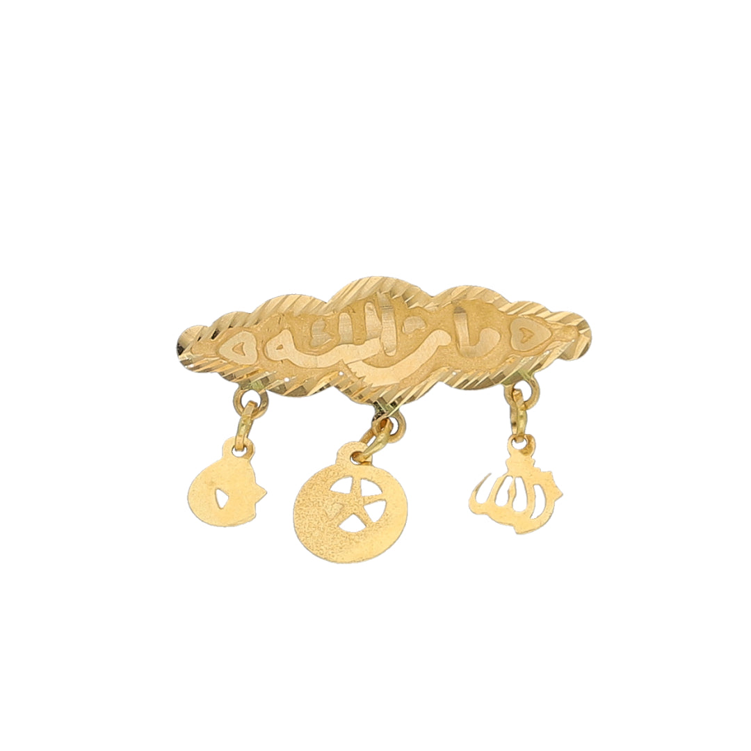 Gold Engraved Brooch 21KT - FKJBRCH21KM10936