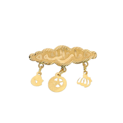 Gold Engraved Brooch 21KT - FKJBRCH21KM10936