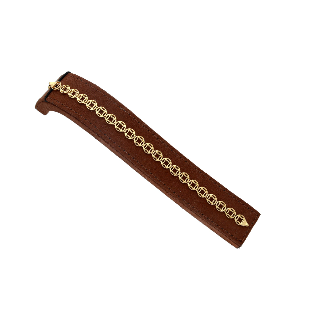 Gold Stylish Hollow Linked Bracelet 18KT - FKJBRL18K10415