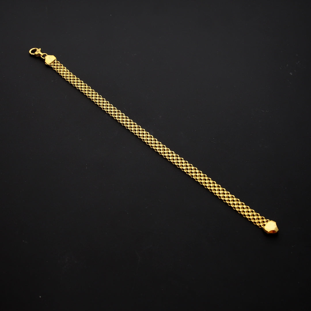 Gold Fine Mesh Link Bracelet 21KT - FKJBRL21KM10235