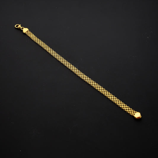 Gold Fine Mesh Link Bracelet 21KT - FKJBRL21KM10235