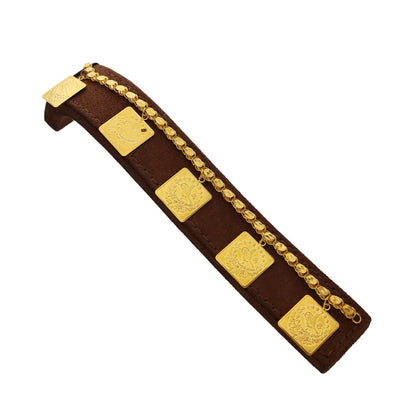 Gold Square Turkish Lira Bracelet 21KT - FKJBRL21KM10238