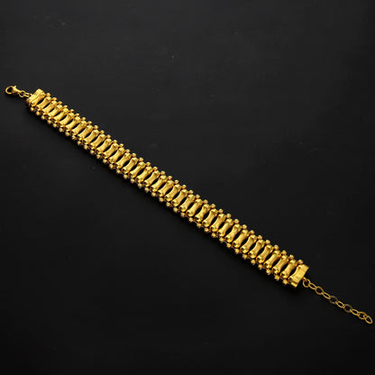 Gold Broad Link Bracelet 21KT - FKJBRL21KM10240