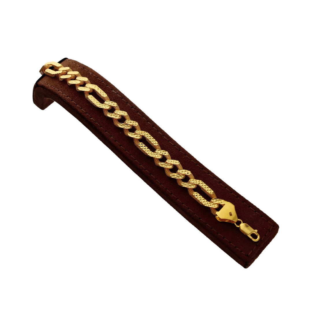 Gold Textured Link Bracelet 21KT - FKJBRL21KM10241
