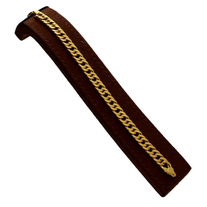 Gold Bold Cuban Link Bracelet 21KT - FKJBRL21KM10244