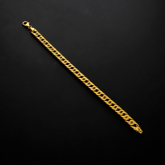 Gold Bold Cuban Link Bracelet 21KT - FKJBRL21KM10244